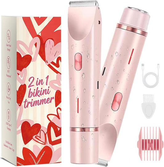 Bikini Trimmer for Women,2 in 1 Dual Head Bikini Shaver & Body Shaver
